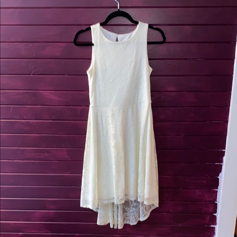 Badgley Mischka | Child Cream Asymmetrical High-Low Dress